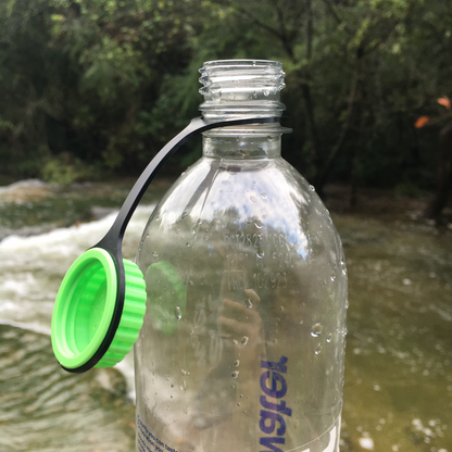Ultralight Threaded Bottle Shower with Lanyard Hygiene Topper for Hiking, Backpacking, Bushcraft, Survival